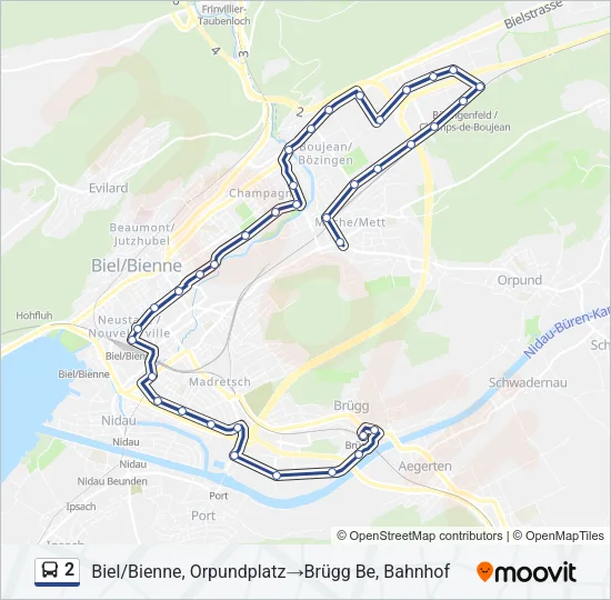 2 Bus Line Map