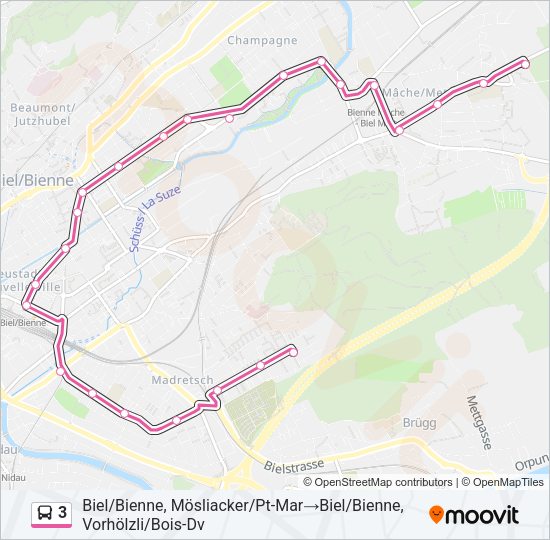 3 Bus Line Map