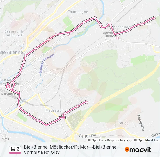 3 Bus Line Map