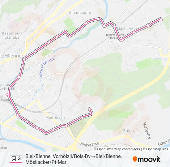 3 Bus Line Map