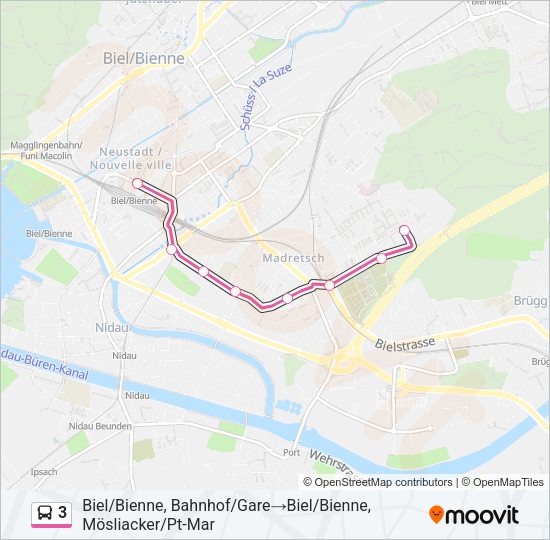 3 Bus Line Map