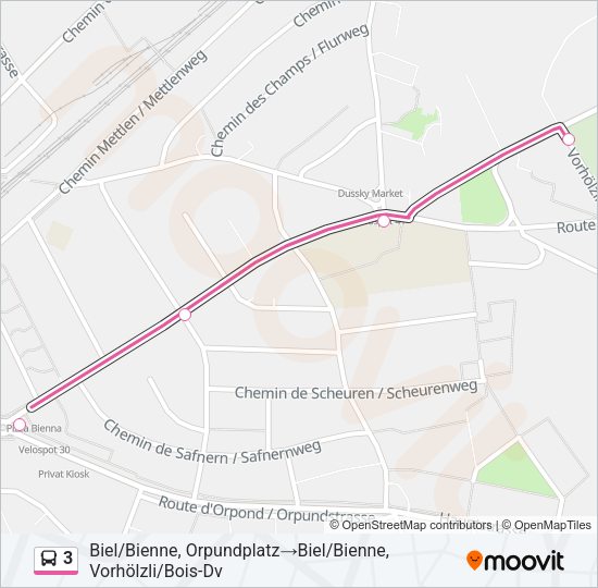 3 Bus Line Map