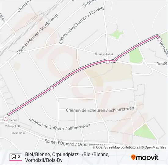 3 Bus Line Map