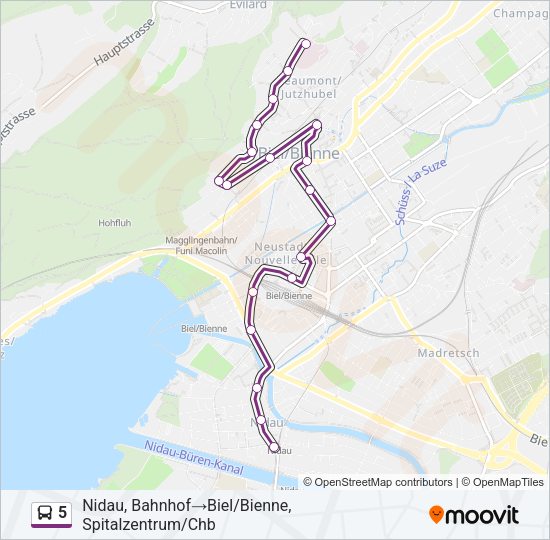 5 Bus Line Map