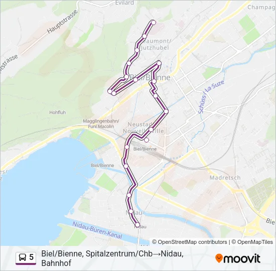 5 Bus Line Map