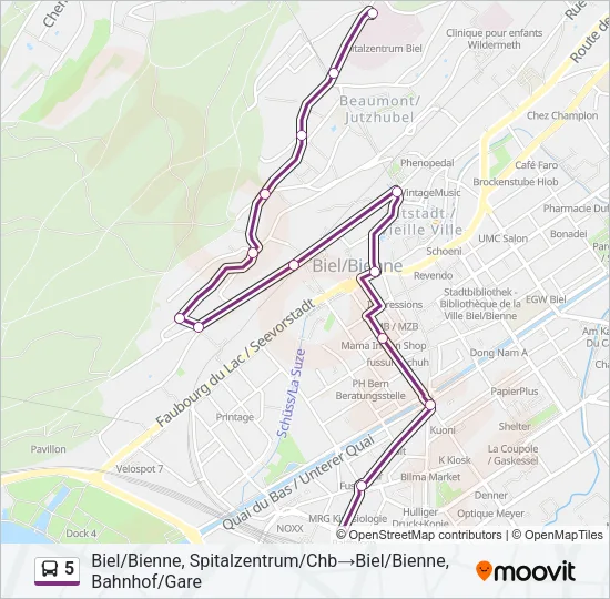 5 Bus Line Map
