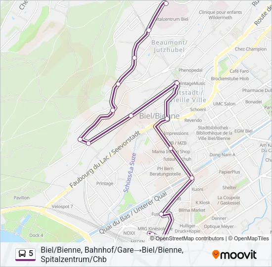 5 Bus Line Map