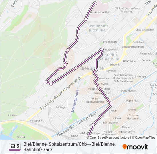 5 Bus Line Map