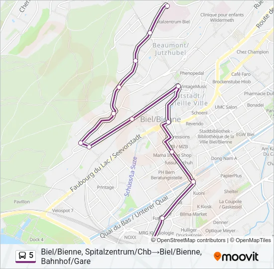5 Bus Line Map