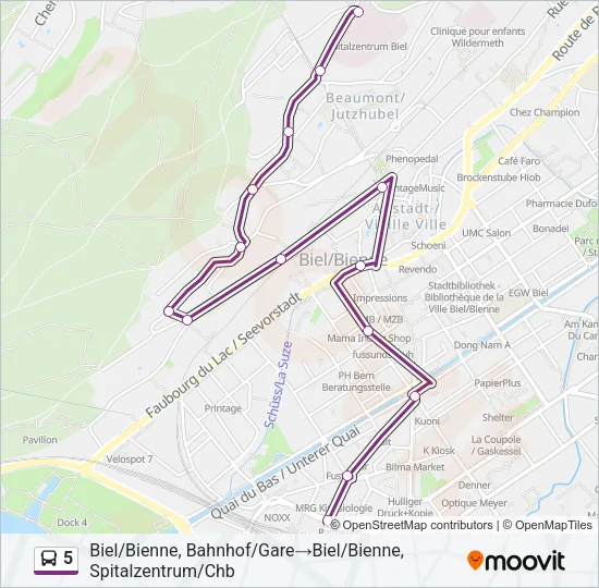 5 Bus Line Map