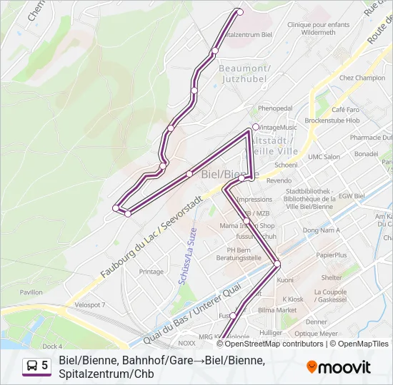 5 Bus Line Map
