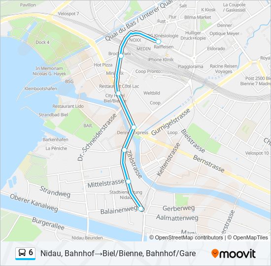 6 bus Line Map