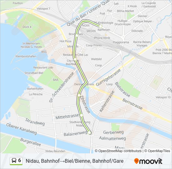 6 Bus Line Map