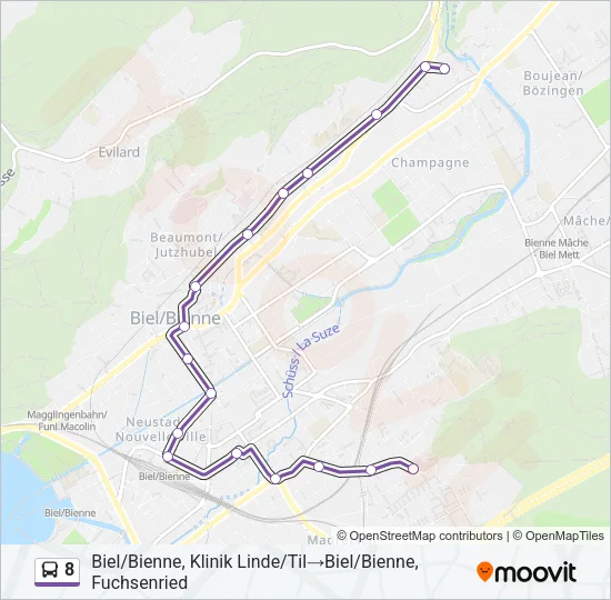 8 Bus Line Map
