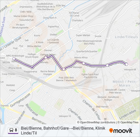 8 Bus Line Map