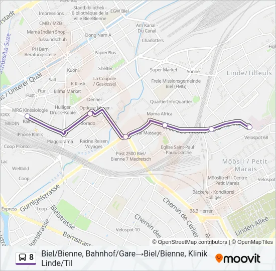 8 Bus Line Map