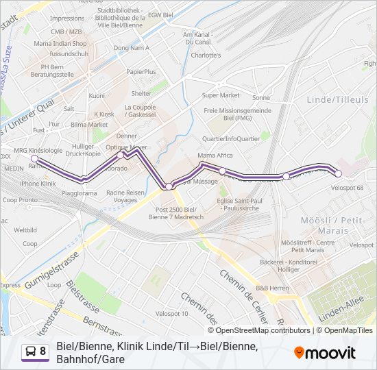 8 Bus Line Map