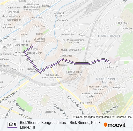 8 Bus Line Map