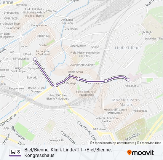 8 Bus Line Map