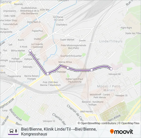 8 Bus Line Map