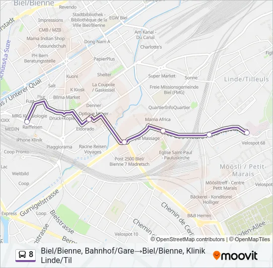 8 Bus Line Map
