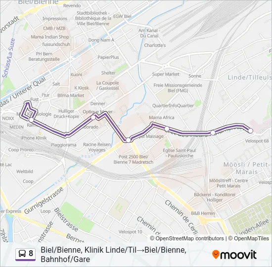 8 Bus Line Map