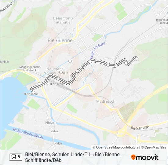 9 Bus Line Map