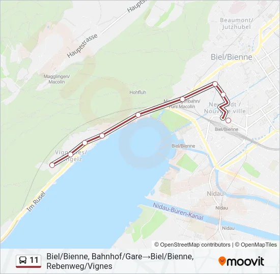 11 Bus Line Map