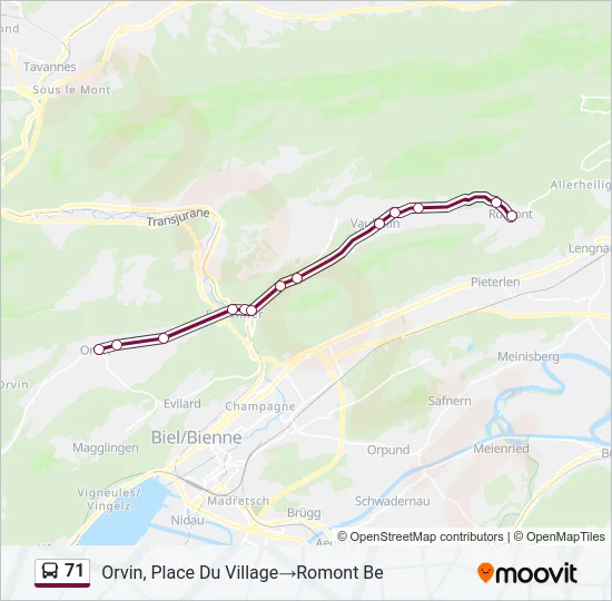 71 Bus Line Map
