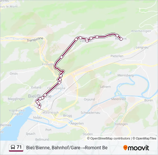 71 Bus Line Map