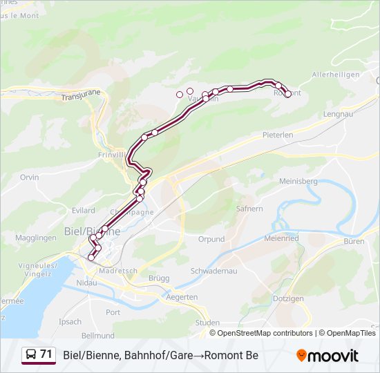 71 Bus Line Map