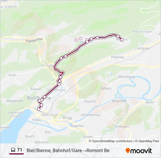 71 Bus Line Map