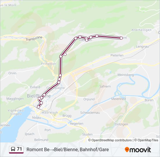 71 Bus Line Map