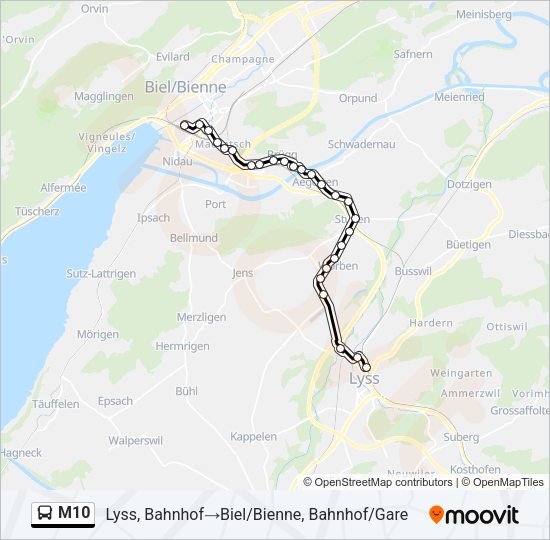M10 Bus Line Map