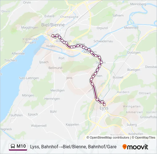 M10 Bus Line Map