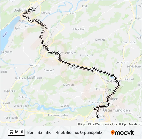 M10 Bus Line Map