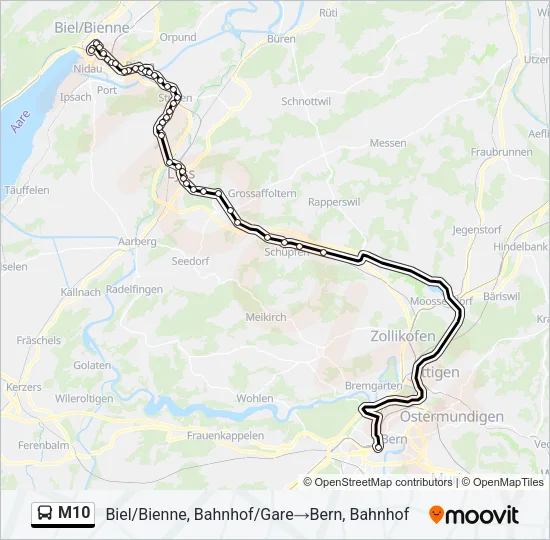M10 Bus Line Map