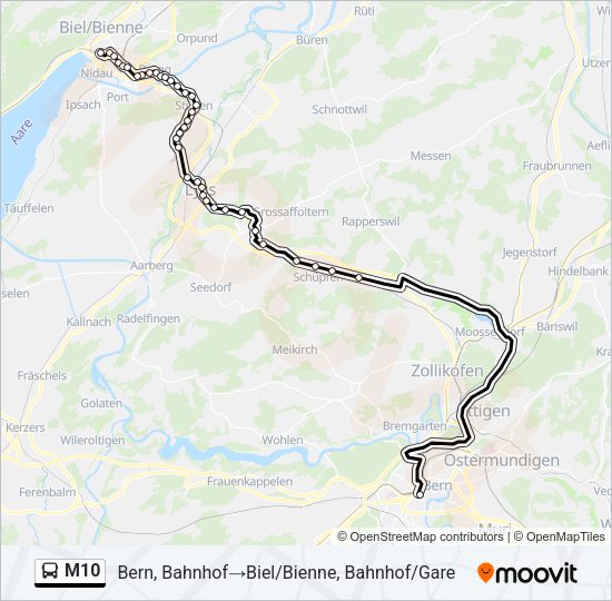 M10 Bus Line Map