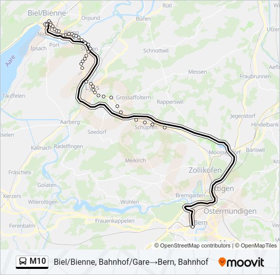M10 Bus Line Map
