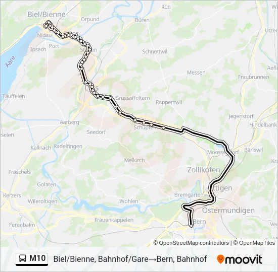 M10 Bus Line Map