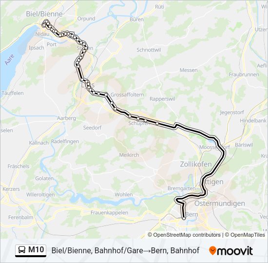 M10 Bus Line Map