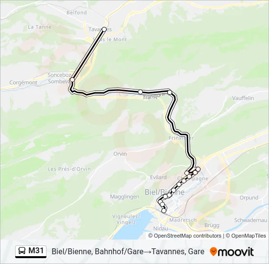 M31 Bus Line Map