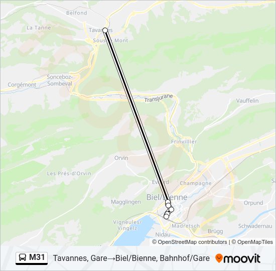 M31 Bus Line Map