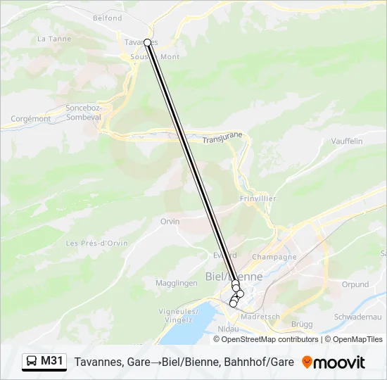 M31 Bus Line Map