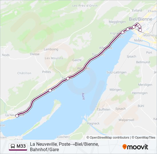 M33 bus Line Map