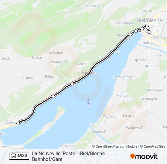 M33 Bus Line Map