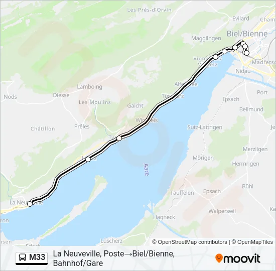 M33 Bus Line Map
