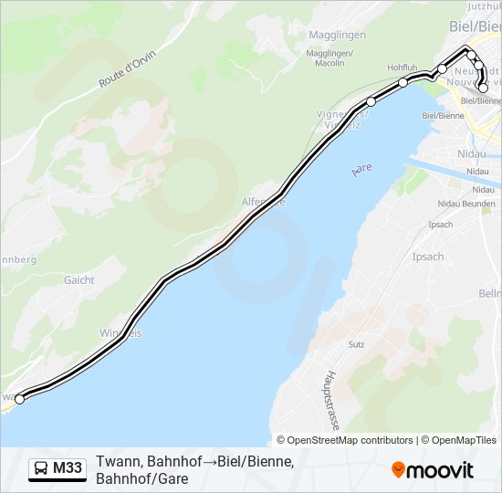 M33 Bus Line Map