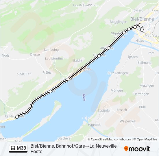 M33 Bus Line Map