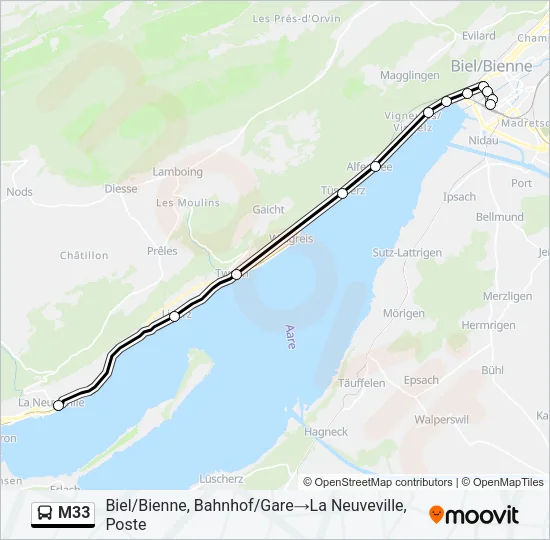 M33 Bus Line Map